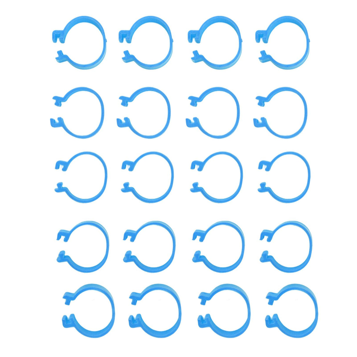 100Pcs Poultry Foot Ring Chicken Bird Duck Identification Leg Bands Open Type Buckle Chicken Ankle Rings Blue 20mm