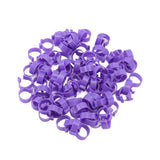 100 PCS Chicken Foot Ring Duck Hen Goose Legs Rings Clip Poultry Foot Ring Farming Tools Purple 16mm/0.63in - 45-Degree Angle