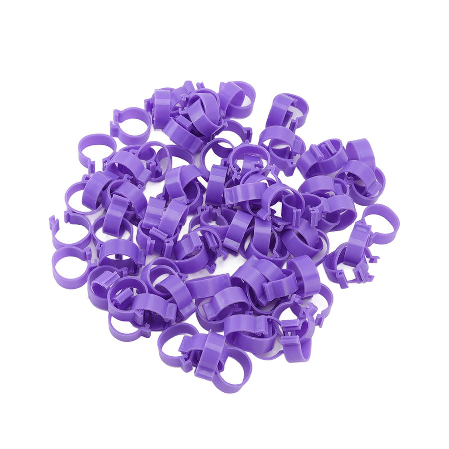100 PCS Chicken Foot Ring Duck Hen Goose Legs Rings Clip Poultry Foot Ring Farming Tools Purple 18mm/0.71in