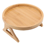 Sofa Tray Bamboo Wood Texture Armrest Couch Clip On Tray Table for Coffee Tea Snacks