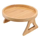 Sofa Tray Bamboo Wood Texture Armrest Couch Clip On Tray Table for Coffee Tea Snacks - Rear View