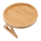 Sofa Tray Bamboo Wood Texture Armrest Couch Clip On Tray Table for Coffee Tea Snacks