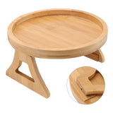 Sofa Tray Bamboo Wood Texture Armrest Couch Clip On Tray Table for Coffee Tea Snacks