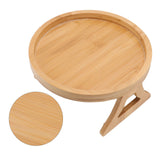 Sofa Tray Bamboo Wood Texture Armrest Couch Clip On Tray Table for Coffee Tea Snacks - Extra Image