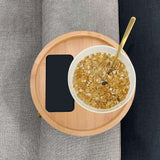 Sofa Tray Bamboo Wood Texture Armrest Couch Clip On Tray Table for Coffee Tea Snacks