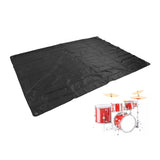 Drum Set Cover Silver Coated 420D Oxford Cloth Folding Furniture Dust Cover for Indoor Outdoor Black
