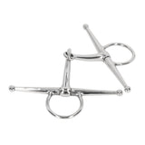 Full Cheek Horse Snaffle Bit Stainless Steel Ring Farm Jointed Bit for 125mm Horse Mouth
