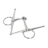 Full Cheek Horse Snaffle Bit Stainless Steel Ring Farm Jointed Bit for 125mm Horse Mouth - Low Angle
