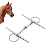 Full Cheek Horse Snaffle Bit Stainless Steel Ring Farm Jointed Bit for 125mm Horse Mouth