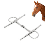 Full Cheek Horse Snaffle Bit Stainless Steel Ring Farm Jointed Bit for 125mm Horse Mouth