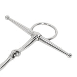 Full Cheek Horse Snaffle Bit Stainless Steel Ring Farm Jointed Bit for 125mm Horse Mouth