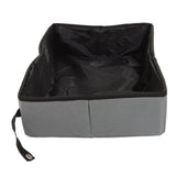 Collapsible Cat Litter Box Cloth Waterproof Outdoor Portable Cat Litter Box for Travel S Grey - 45-Degree Angle
