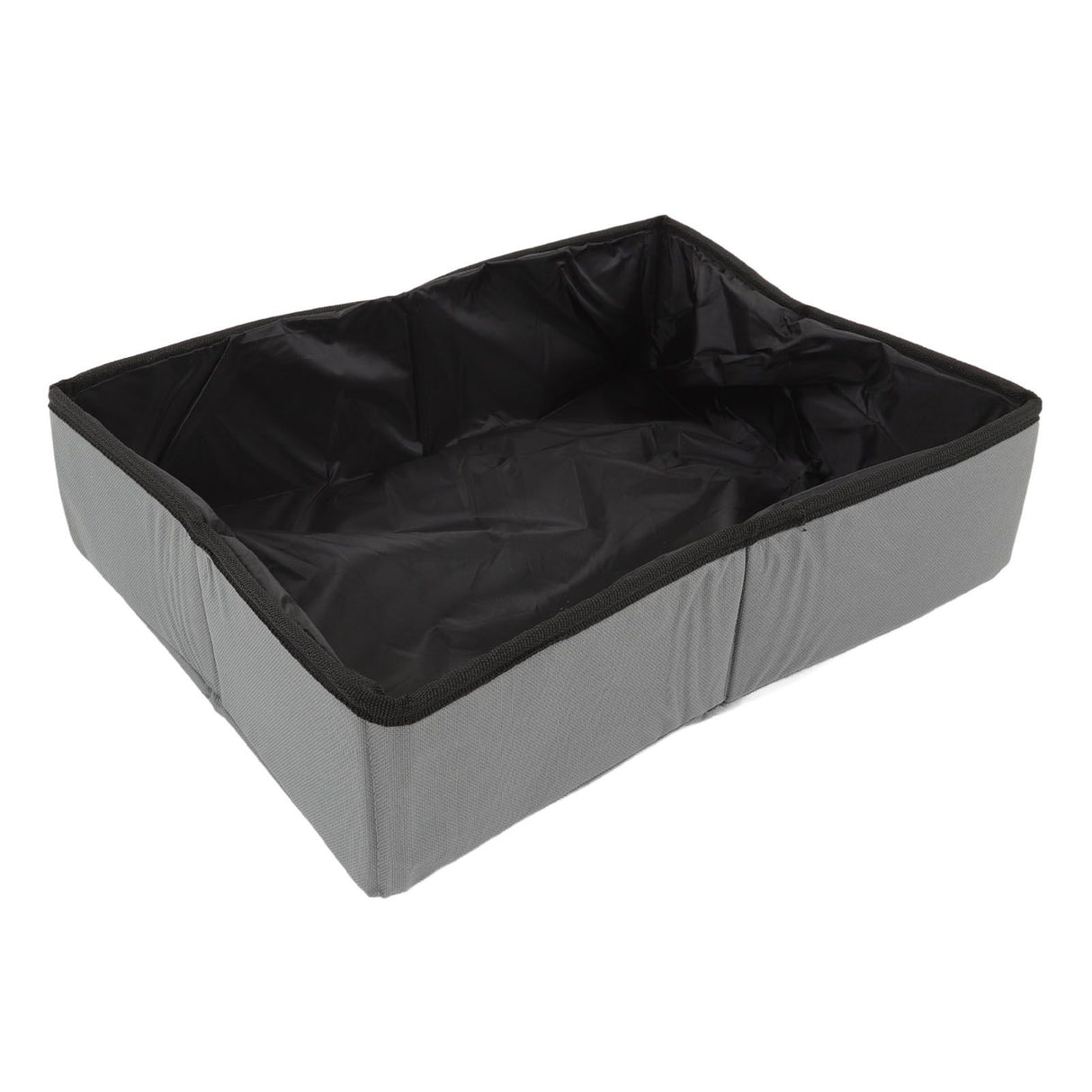 Collapsible Cat Litter Box Cloth Waterproof Outdoor Portable Cat Litter Box for Travel S Grey