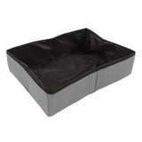 Collapsible Cat Litter Box Cloth Waterproof Outdoor Portable Cat Litter Box for Travel S Grey - Rear View