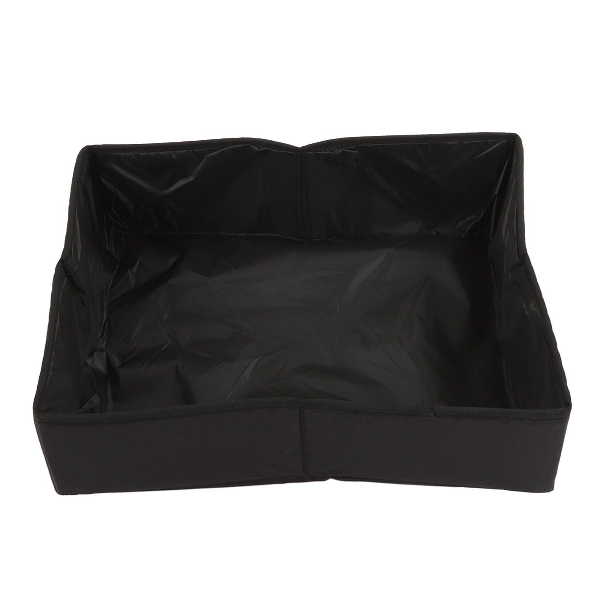 Collapsible Cat Litter Box Cloth Waterproof Outdoor Portable Cat Litter Box for Travel M Black