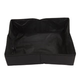 Collapsible Cat Litter Box Cloth Waterproof Outdoor Portable Cat Litter Box for Travel M Black - Front View