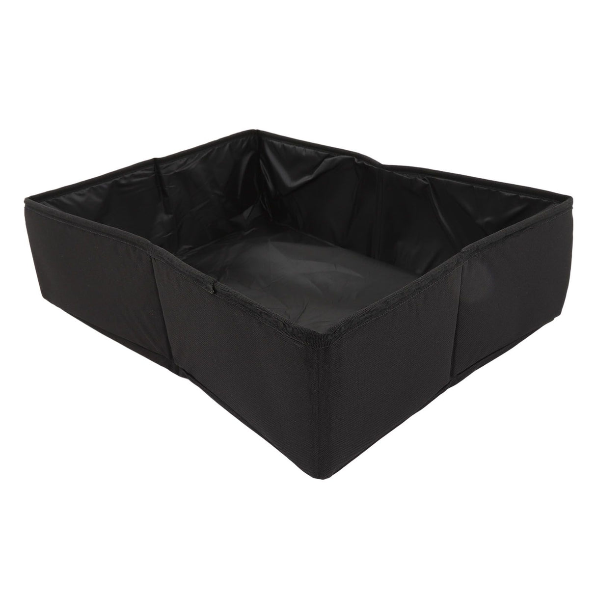Collapsible Cat Litter Box Cloth Waterproof Outdoor Portable Cat Litter Box for Travel M Black