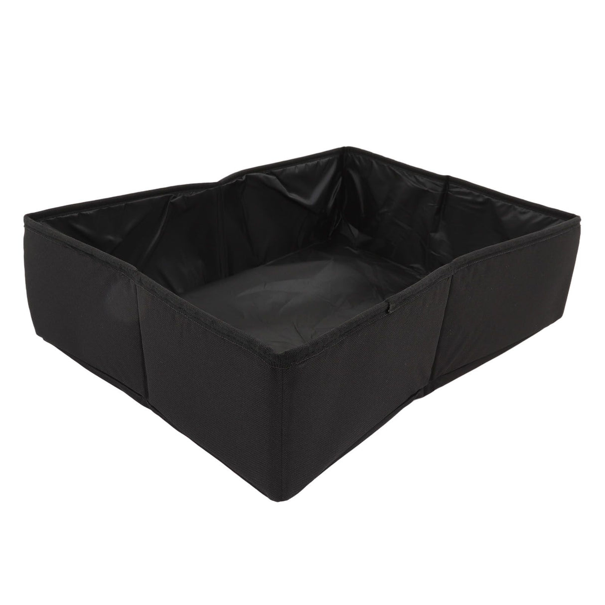 Collapsible Cat Litter Box Cloth Waterproof Outdoor Portable Cat Litter Box for Travel M Black
