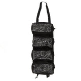 Roll Up Tool Bag 600D Oxford Cloth Detachable Storage Shoulder Bag for Hardware Electrician Tool Black
