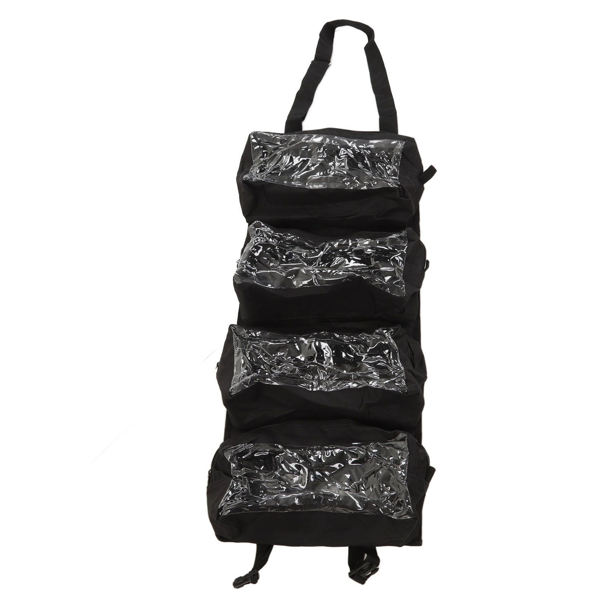 Roll Up Tool Bag 600D Oxford Cloth Detachable Storage Shoulder Bag for Hardware Electrician Tool Black