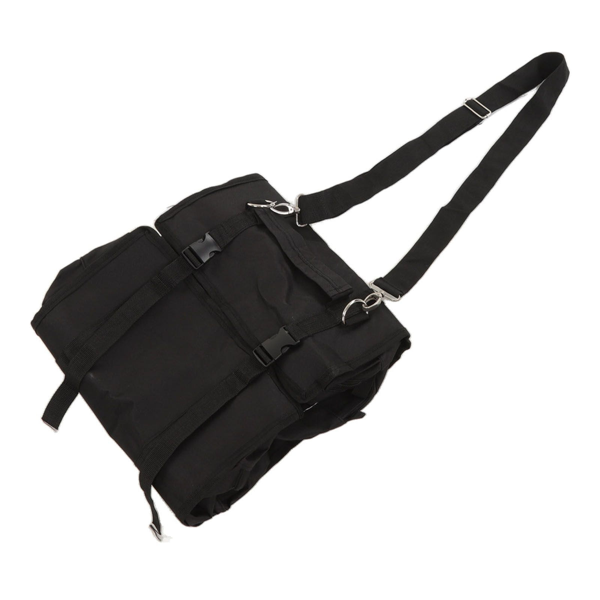 Roll Up Tool Bag 600D Oxford Cloth Detachable Storage Shoulder Bag for Hardware Electrician Tool Black