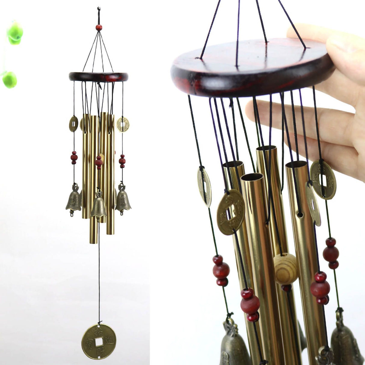 Metal Wooden Bell Wind Chimes Wall Hanging Home Decorative Pendants for Door Balcony G 19