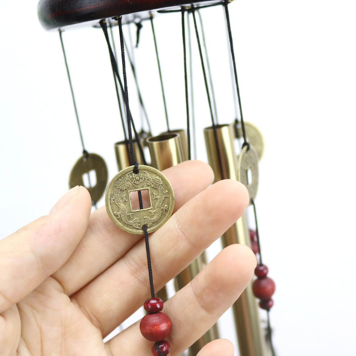 Metal Wooden Bell Wind Chimes Wall Hanging Home Decorative Pendants for Door Balcony G 19