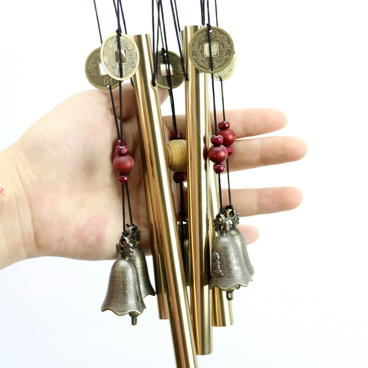 Metal Wooden Bell Wind Chimes Wall Hanging Home Decorative Pendants for Door Balcony G 19