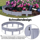 Garden Fence Border Plastic Stone Effect Flowerbed Grass Lawn Plant Decorative Edging Panels 10PCS - Top-Down View