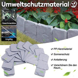 Garden Fence Border Plastic Stone Effect Flowerbed Grass Lawn Plant Decorative Edging Panels 10PCS - 45-Degree Angle