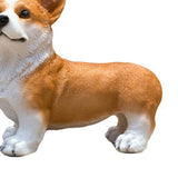 Dog Statue Vivid Cute Style Small Compact Resin Material Corgi Ornament for Gardens Indoor Desks Yellow