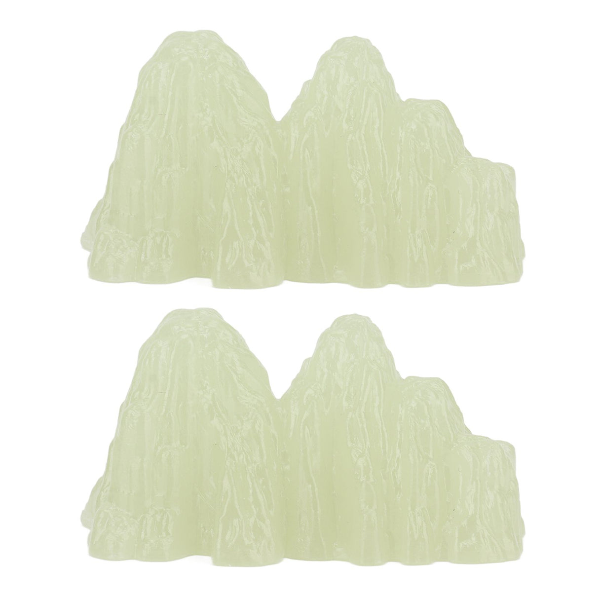 2Pcs Green Fluorite Mineral Crystal Specimen Desktop Simulation Super Bright Luminous Decorative Rockery Fish Tank Landscaping Ornament 02 Style