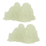 2Pcs Green Fluorite Mineral Crystal Specimen Desktop Simulation Super Bright Luminous Decorative Rockery Fish Tank Landscaping Ornament 02 Style - Side View
