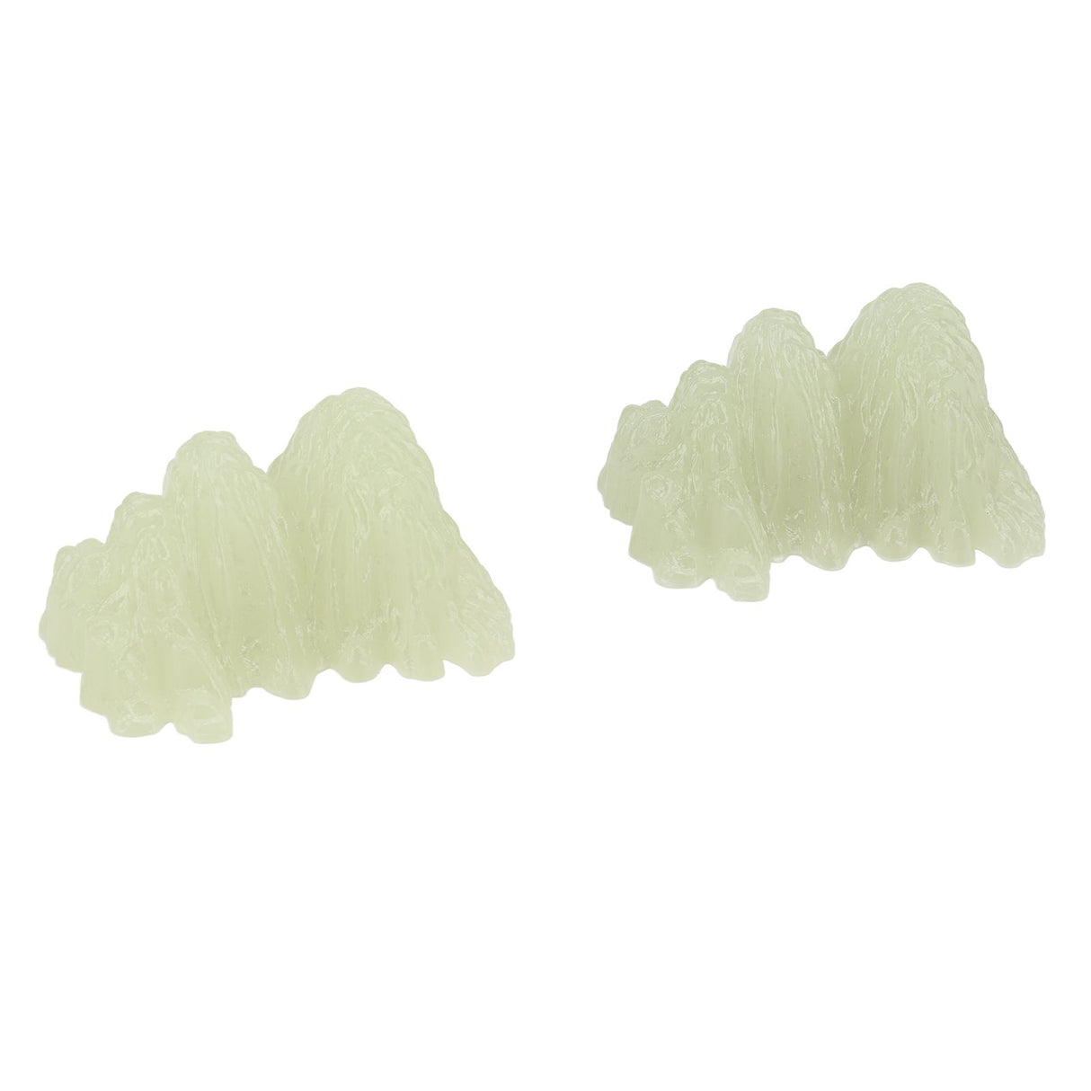 2Pcs Green Fluorite Mineral Crystal Specimen Desktop Simulation Super Bright Luminous Decorative Rockery Fish Tank Landscaping Ornament 02 Style