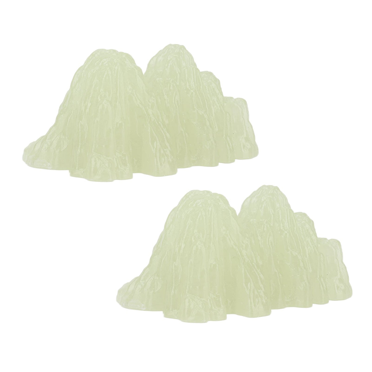 2Pcs Green Fluorite Mineral Crystal Specimen Desktop Simulation Super Bright Luminous Decorative Rockery Fish Tank Landscaping Ornament 02 Style
