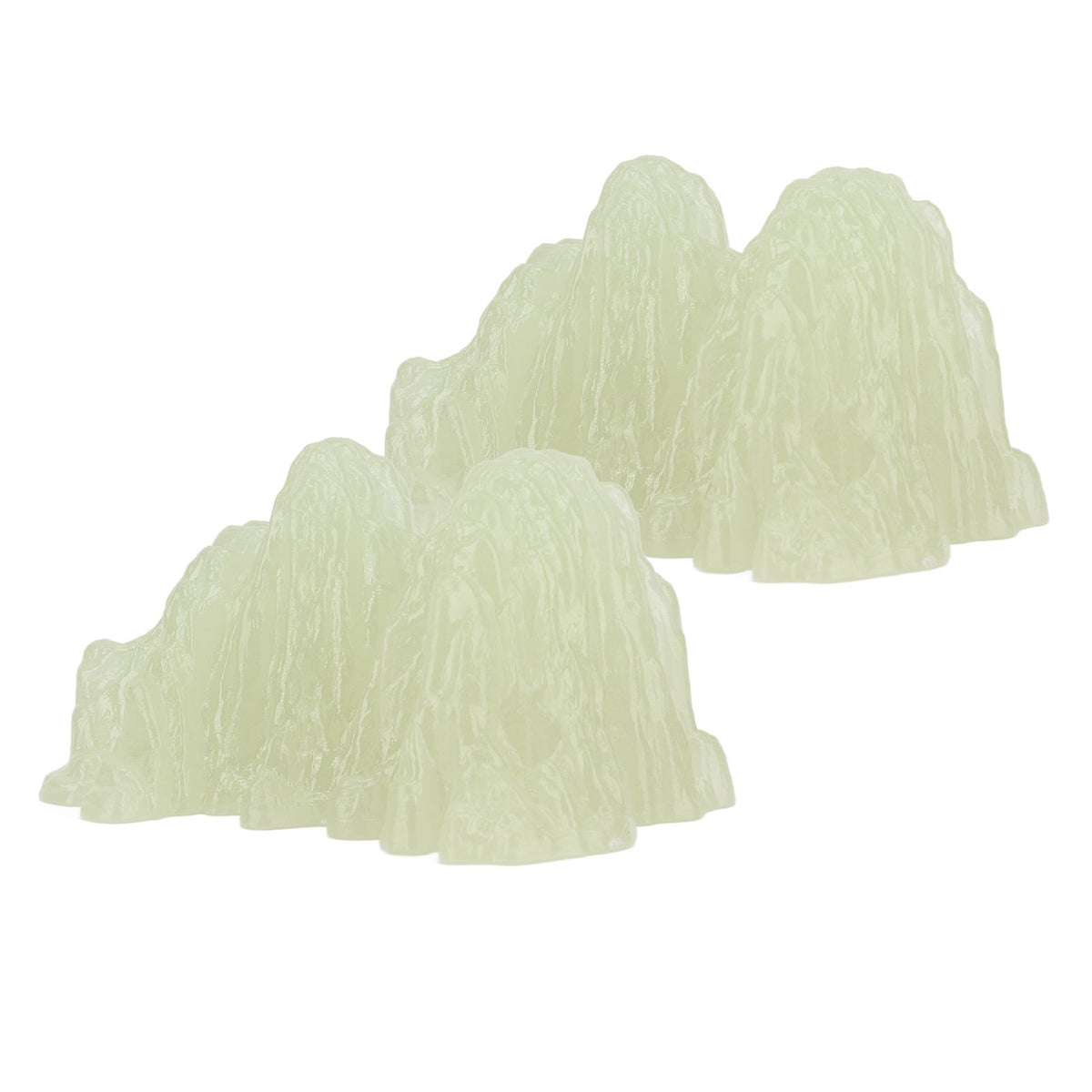 2Pcs Green Fluorite Mineral Crystal Specimen Desktop Simulation Super Bright Luminous Decorative Rockery Fish Tank Landscaping Ornament 02 Style