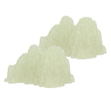 2Pcs Green Fluorite Mineral Crystal Specimen Desktop Simulation Super Bright Luminous Decorative Rockery Fish Tank Landscaping Ornament 02 Style