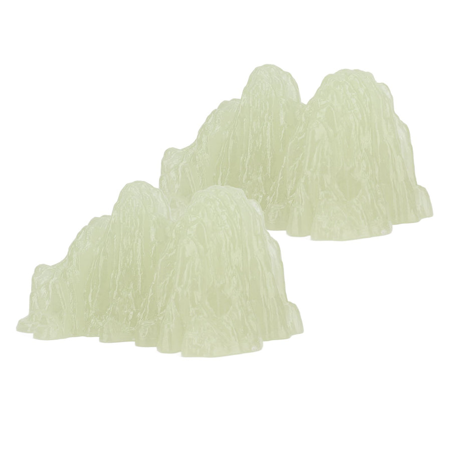 2Pcs Green Fluorite Mineral Crystal Specimen Desktop Simulation Super Bright Luminous Decorative Rockery Fish Tank Landscaping Ornament 02 Style