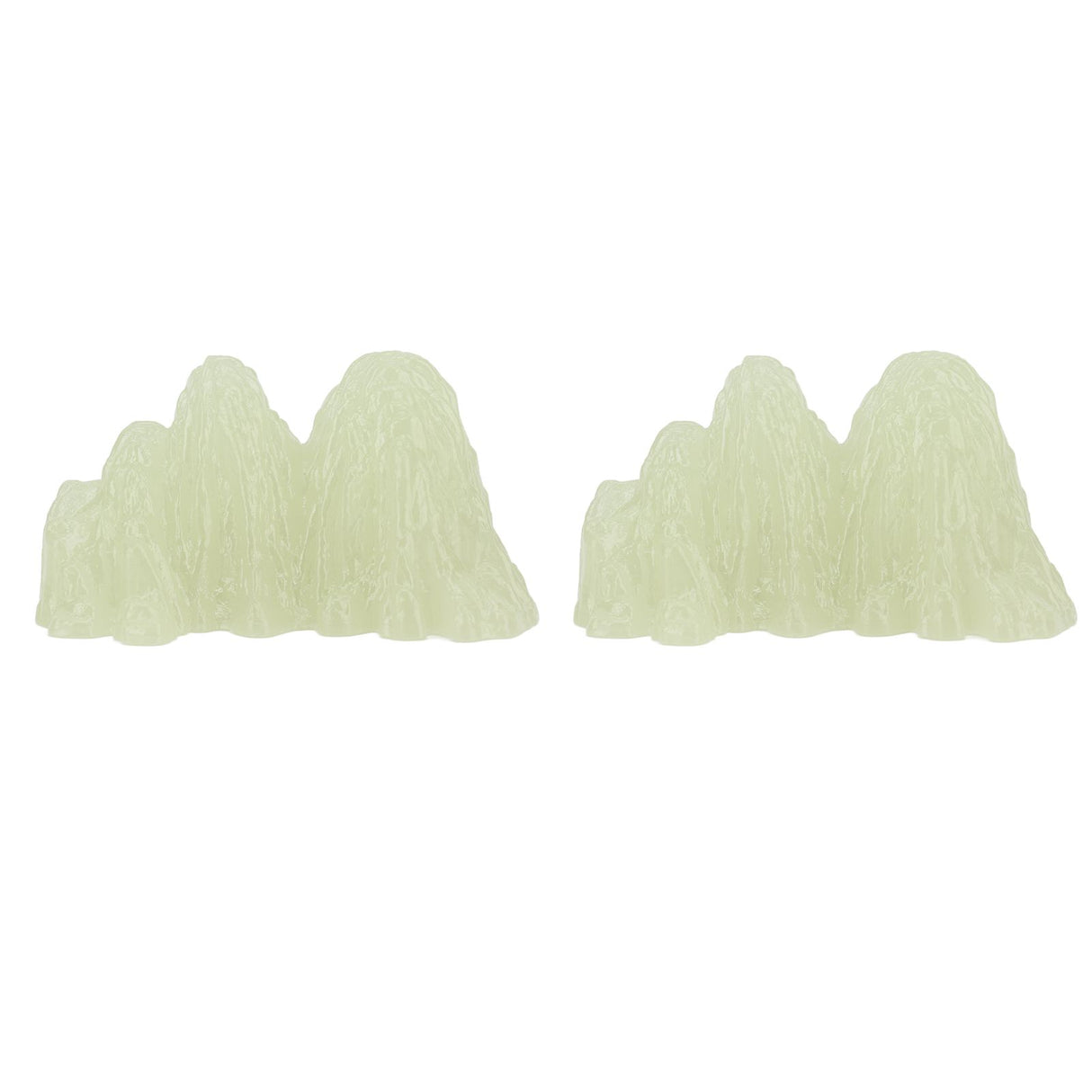 2Pcs Green Fluorite Mineral Crystal Specimen Desktop Simulation Super Bright Luminous Decorative Rockery Fish Tank Landscaping Ornament 02 Style