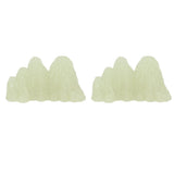 2Pcs Green Fluorite Mineral Crystal Specimen Desktop Simulation Super Bright Luminous Decorative Rockery Fish Tank Landscaping Ornament 02 Style