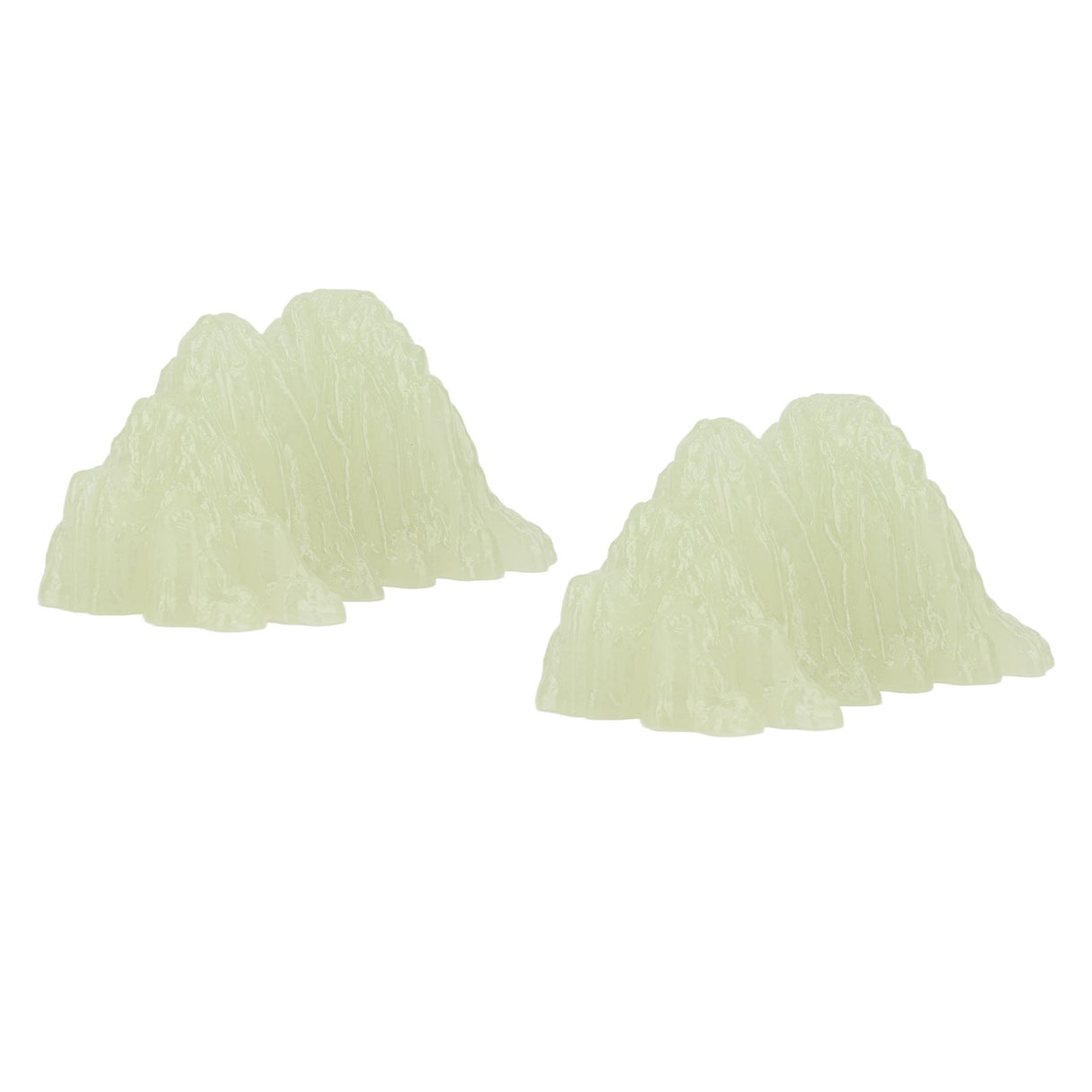 2Pcs Green Fluorite Mineral Crystal Specimen Desktop Simulation Super Bright Luminous Decorative Rockery Fish Tank Landscaping Ornament 02 Style