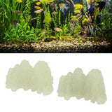 2Pcs Green Fluorite Mineral Crystal Specimen Desktop Simulation Super Bright Luminous Decorative Rockery Fish Tank Landscaping Ornament 02 Style