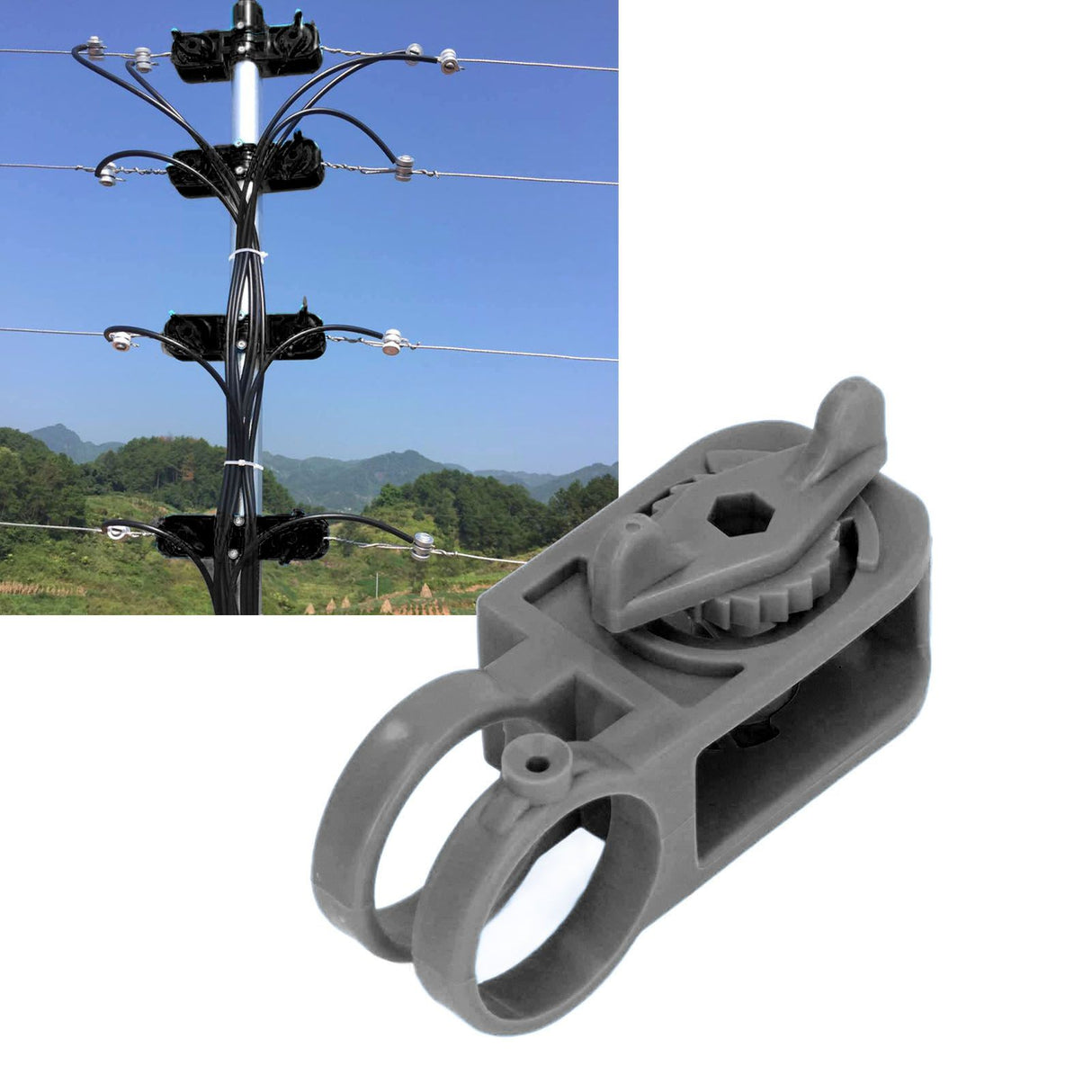 40Pcs Electric Fence Insulator Tightener Firmly Fixing Corrosion Resistance Tube Post Insulator Tensioner Black