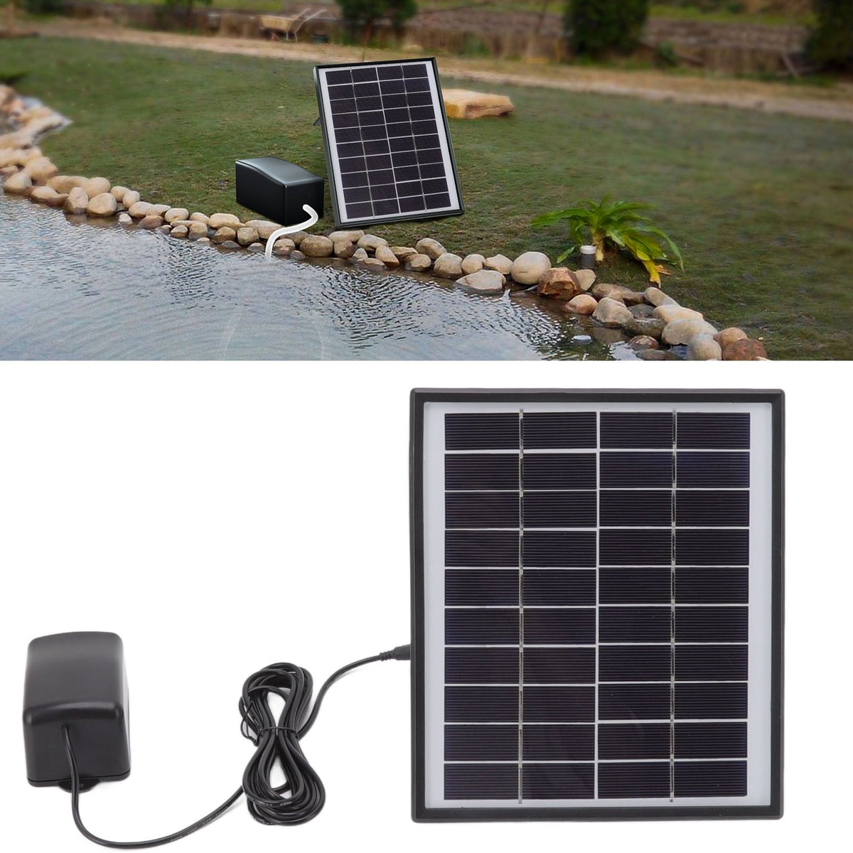 Solar Oxygen Pump 10V 6W Shockproof Small Lightweight Solar Water Air Pump for Fish Tanks Aquariums Swimming Pools