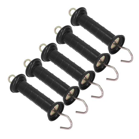 5Pcs Electric Fence Handle Insulated Gate Grip Bar with Metal Hook for Farm Pasture, Electric