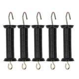 5Pcs Electric Fence Handle Insulated Gate Grip Bar with Metal Hook for Farm Pasture - 45-Degree Angle