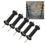 5Pcs Electric Fence Handle Insulated Gate Grip Bar with Metal Hook for Farm Pasture