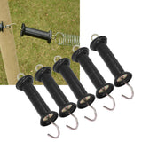 5Pcs Electric Fence Handle Insulated Gate Grip Bar with Metal Hook for Farm Pasture