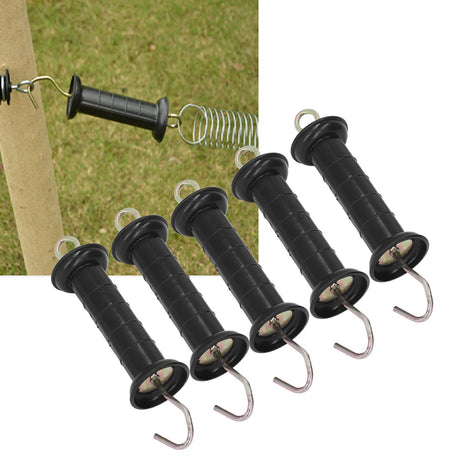 5Pcs Electric Fence Handle Insulated Gate Grip Bar with Metal Hook for Farm Pasture, image 12
