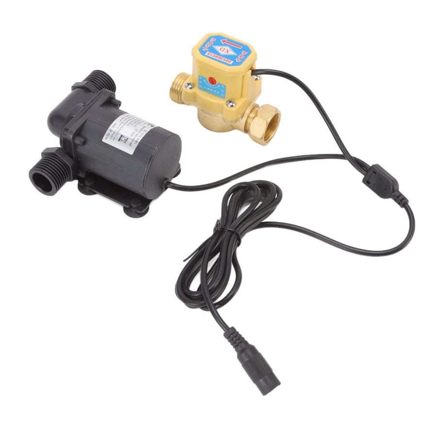 DC Brushless Pump Quiet Solar Water Heater Booster Pump with Flow Switch 6v-24v G1/2 Male Thread